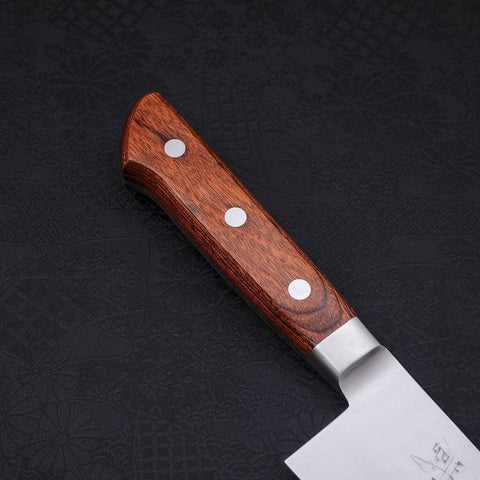 Kiritsuke Santoku VG-5 Stainless Tsuchime Western Mahogany Handle 190mm-[Musashi]-[Japanese-Kitchen-Knives]