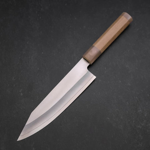 Kiritsuke Silver Steel #3 Bokashi Double Buffalo Capped Magnolia Handle 195mm-[Musashi]-[Japanese-Kitchen-Knives]