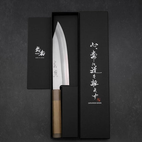 Kiritsuke Silver Steel #3 Bokashi Double Buffalo Capped Magnolia Handle 195mm-[Musashi]-[Japanese-Kitchen-Knives]