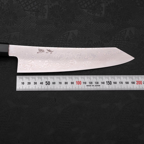 Kiritsuke Silver Steel #3 Damascus Buffalo Teak Handle 210mm-[Musashi]-[Japanese-Kitchen-Knives]