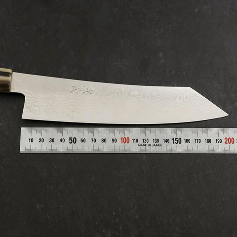 Kiritsuke Silver Steel #3 Nickel Damascus Buffalo Turquoise Handle 210mm-[Musashi]-[Japanese-Kitchen-Knives]