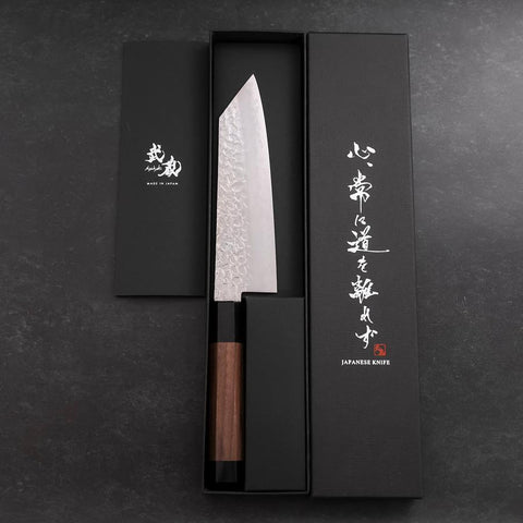 Kiritsuke Silver Steel #3 Tsuchime Walnut Handle 170mm-[Musashi]-[Japanese-Kitchen-Knives]