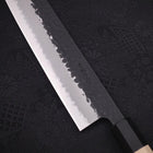 Kiritsuke Stainless Clad Blue Super Kurouchi Tsuchime Buffalo Magnolia Handle 240mm-[Musashi]-[Japanese-Kitchen-Knives]