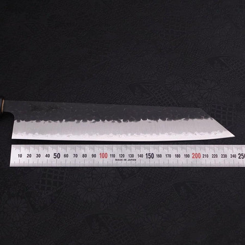 Kiritsuke Stainless Clad Blue Super Kurouchi Tsuchime Buffalo Magnolia Handle 240mm-[Musashi]-[Japanese-Kitchen-Knives]