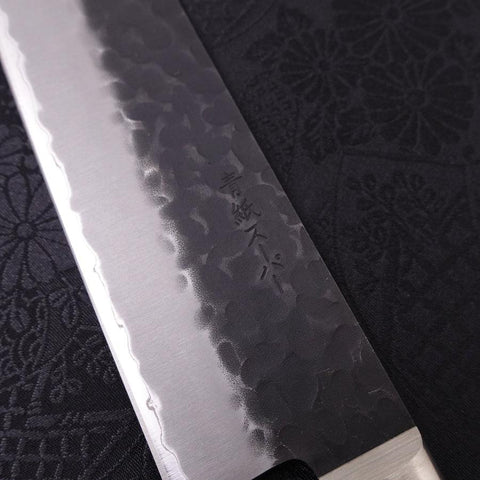Kiritsuke Stainless Clad Blue Super Kurouchi Tsuchime Western Handle 210mm-[Musashi]-[Japanese-Kitchen-Knives]
