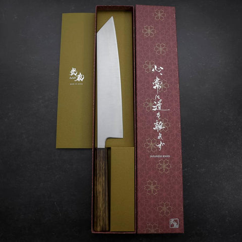 Kiritsuke Stainless Clad Blue Super Polished Sumi Urushi Handle 240mm-[Musashi]-[Japanese-Kitchen-Knives]