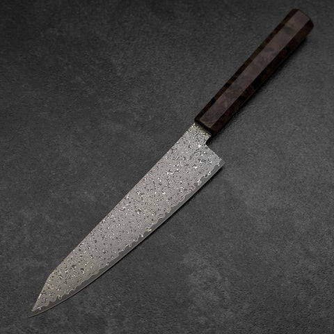 Kiritsuke VG-10 Damascus Brown Birch Handle 210mm-[Musashi]-[Japanese-Kitchen-Knives]