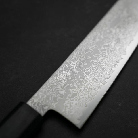 Kiritsuke VG-10 Damascus Dark Blue Urushi Handle 210mm-[Musashi]-[Japanese-Kitchen-Knives]