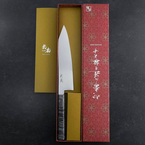 Kiritsuke VG-10 Damascus Gray Birch Handle 210mm-[Musashi]-[Japanese-Kitchen-Knives]