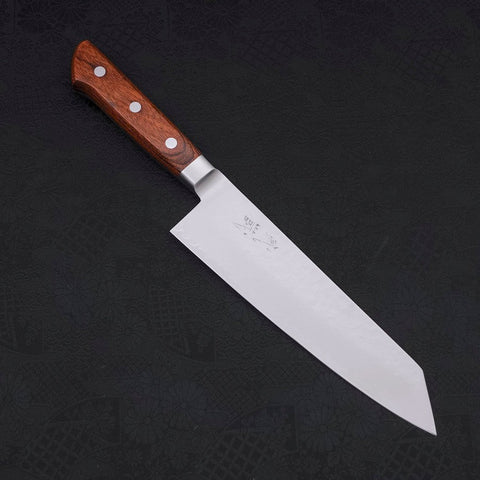 Kiritsuke VG-5 Stainless Tsuchime Western Mahogany Handle 190mm (7.5”)-[Musashi]-[Japanese-Kitchen-Knives]