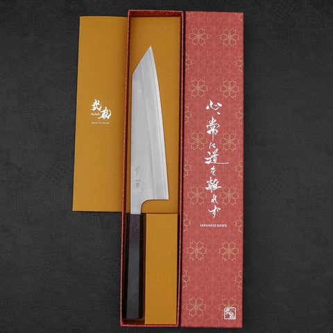 Kiritsuke White Steel #2 Nashiji Ebony Handle 210mm-[Musashi]-[Japanese-Kitchen-Knives]