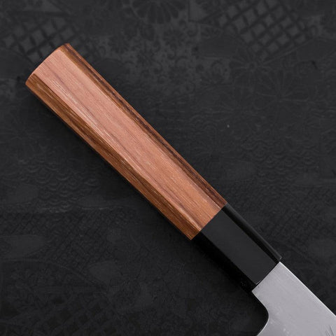 Kiritsuke White Steel #2 Kasumi Buffalo Teak Handle 210mm-[Musashi]-[Japanese-Kitchen-Knives]