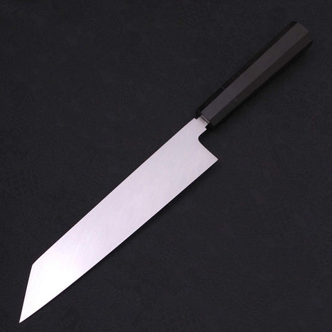 Kiritsuke White Steel #2 Acabado Espejo Honyaki Mango de Ébano con Cuerno de Búfalo 240mm