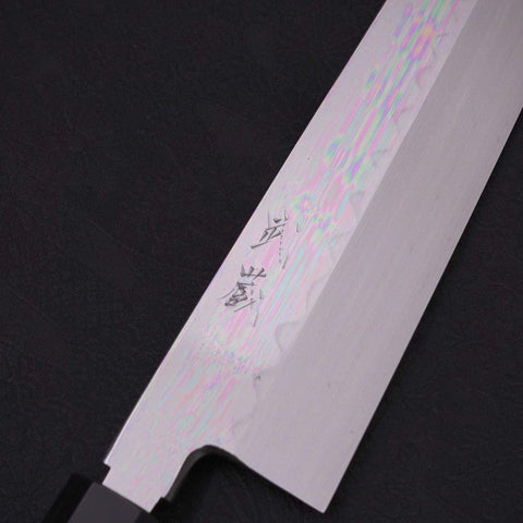 Kiritsuke White Steel #2 Mirror Finish Honyaki Buffalo Ebony Handle 240mm-[Musashi]-[Japanese-Kitchen-Knives]