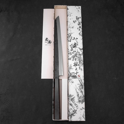 Kiritsuke Yanagiba Blue Steel #2 Kurouchi Buffalo Wenge Handle 270mm-[Musashi]-[Japanese-Kitchen-Knives]