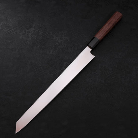 Kiritsuke Yanagiba Blue Steel #2 Kurouchi Buffalo Wenge Handle 300mm-[Musashi]-[Japanese-Kitchen-Knives]