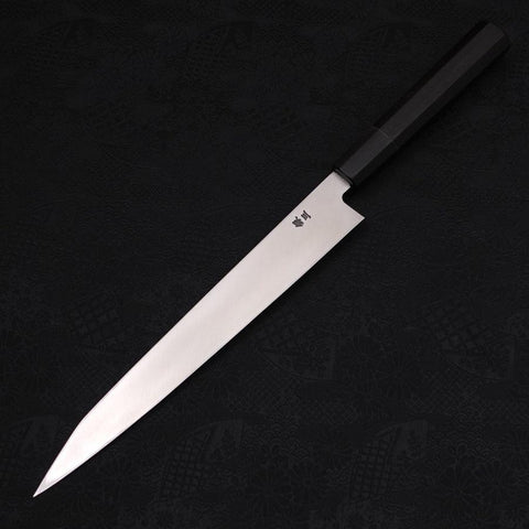 Kiritsuke Yanagiba Silver Steel #3 Kasumi Buffalo Ebony Handle 240mm-[Musashi]-[Japanese-Kitchen-Knives]