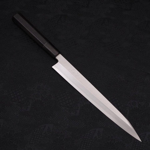 Kiritsuke Yanagiba Silver Steel #3 Kasumi Buffalo Ebony Handle 240mm-[Musashi]-[Japanese-Kitchen-Knives]