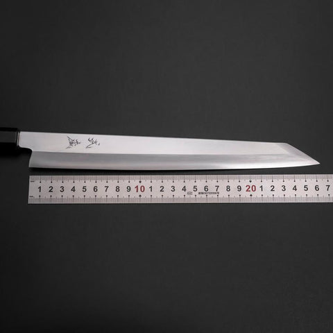 Kiritsuke Yanagiba Silver Steel #3 Kasumi Buffalo Ebony Handle 270mm (10.6”)-[Musashi]-[Japanese-Kitchen-Knives]