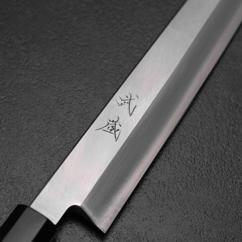 Kiritsuke Yanagiba Silver Steel #3 Kasumi Buffalo Ebony Handle 300mm (11.8”)-[Musashi]-[Japanese-Kitchen-Knives]