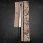 Kiritsuke Yanagiba Silver Steel #3 Kasumi Buffalo Ebony Handle 300mm (11.8”)-[Musashi]-[Japanese-Kitchen-Knives]