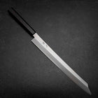 Kiritsuke Yanagiba Silver Steel #3 Kasumi Buffalo Ebony Handle 300mm (Sori) (11.8”)-[Musashi]-[Japanese-Kitchen-Knives]