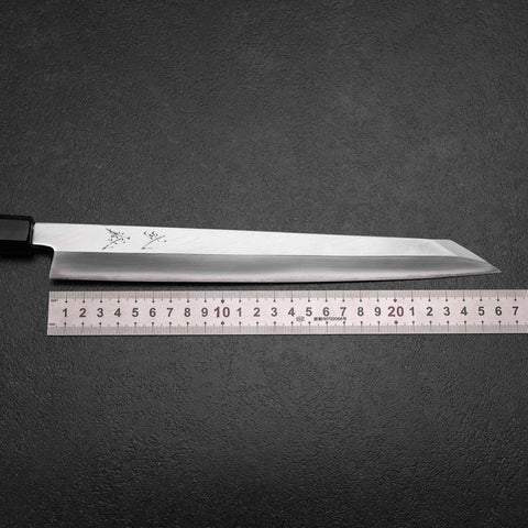 Kiritsuke Yanagiba Silver Steel #3 Kasumi Buffalo Magnolia Handle 270mm (10.6”)-[Musashi]-[Japanese-Kitchen-Knives]