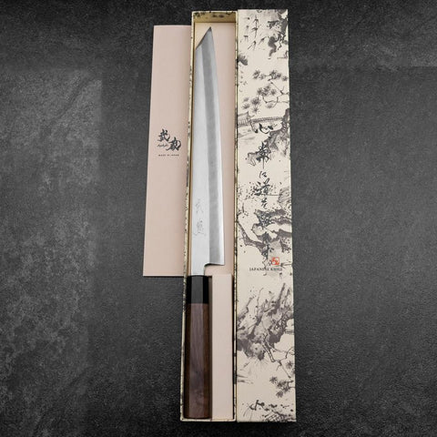 Kiritsuke Yanagiba Silver Steel #3 Kasumi Walnut Handle 300mm (11.8”)