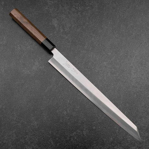 Kiritsuke Yanagiba Silver Steel #3 Kasumi Walnut Handle 300mm-[Musashi]-[Japanese-Kitchen-Knives]