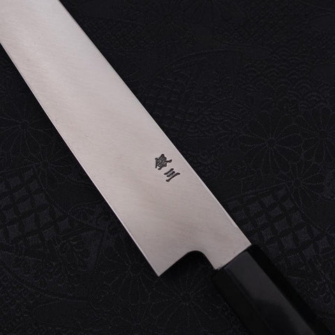 Kiritsuke Yanagiba Silver Steel #3 Polished Buffalo Ebony Handle 270mm-[Musashi]-[Japanese-Kitchen-Knives]