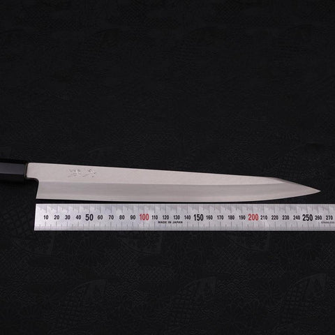 Kiritsuke Yanagiba Silver Steel #3 Polished Buffalo Ebony Handle 270mm-[Musashi]-[Japanese-Kitchen-Knives]