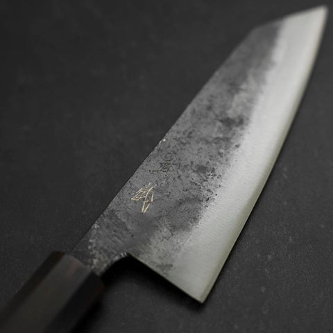 Kobunka Blue Steel #2 Kurouchi Ebony Handle 120mm (4.7”)-[Musashi]-[Japanese-Kitchen-Knives]