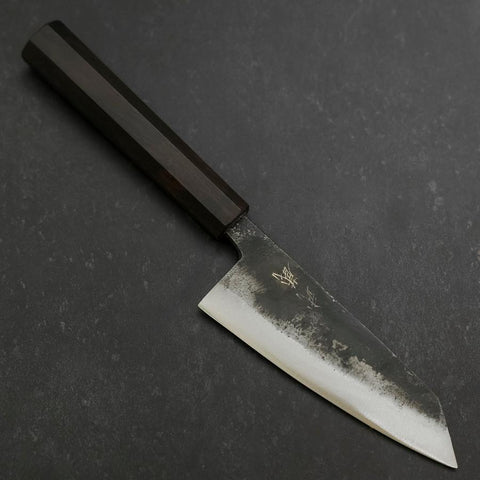 Kobunka Blue Steel #2 Kurouchi Ebony Handle 120mm (4.7”)-[Musashi]-[Japanese-Kitchen-Knives]