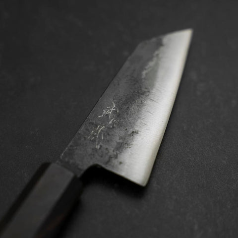 Kobunka Blue Steel #2 Kurouchi Ebony Handle 80mm-[Musashi]-[Japanese-Kitchen-Knives]