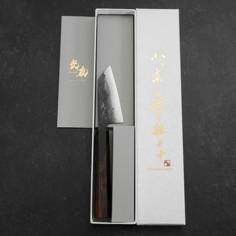 Kobunka Blue Steel #2 Kurouchi Ebony Handle 80mm-[Musashi]-[Japanese-Kitchen-Knives]
