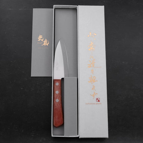 Kodeba AUS-6 Polished Brown Western Handle 95mm-[Musashi]-[Japanese-Kitchen-Knives]