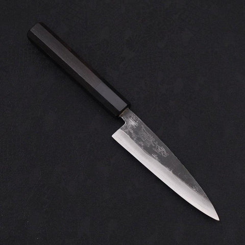Koyanagi Blue Super Kurouchi Buffalo Ebony Handle 120mm-[Musashi]-[Japanese-Kitchen-Knives]