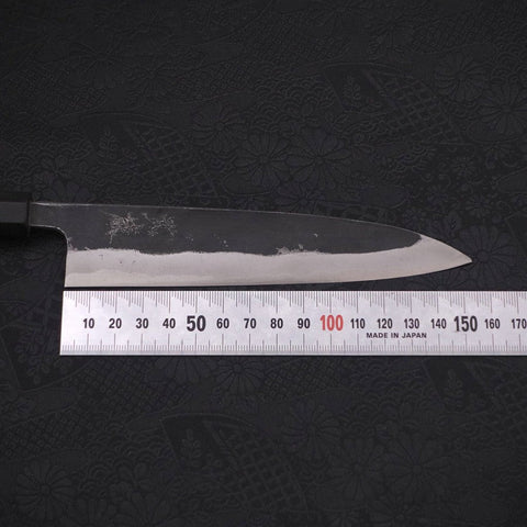 Koyanagi Blue Super Kurouchi Buffalo Ebony Handle 150mm-[Musashi]-[Japanese-Kitchen-Knives]