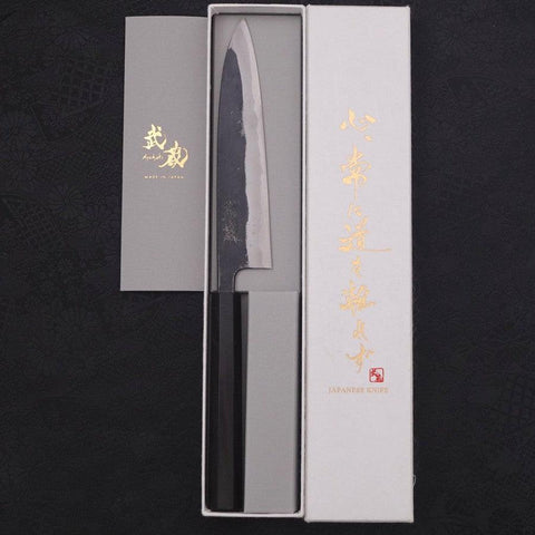 Koyanagi Blue Super Kurouchi Buffalo Ebony Handle 150mm-[Musashi]-[Japanese-Kitchen-Knives]
