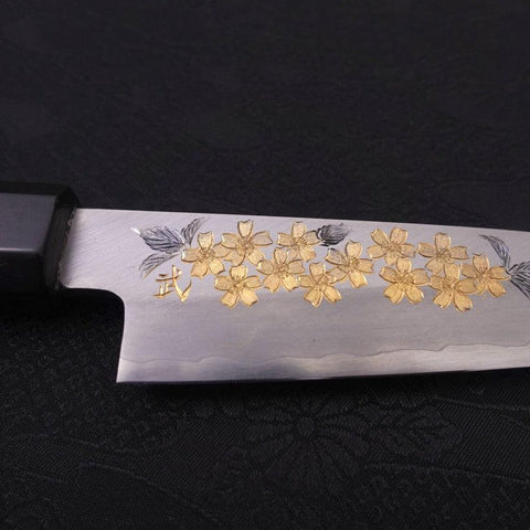 Koyanagi Silver Steel #3 Kasumi Chokin Sakura Buffalo Ebony Handle 110mm-[Musashi]-[Japanese-Kitchen-Knives]