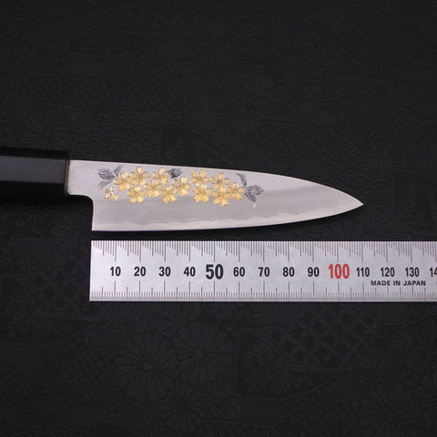 Koyanagi Silver Steel #3 Kasumi Chokin Sakura Buffalo Ebony Handle 110mm-[Musashi]-[Japanese-Kitchen-Knives]