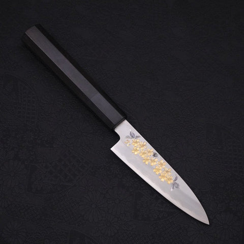 Koyanagi Silver Steel #3 Kasumi Chokin Sakura Buffalo Ebony Handle 110mm-[Musashi]-[Japanese-Kitchen-Knives]