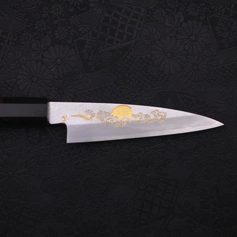 Koyanagi White Steel #2 Kasumi Chokin Luck Cloud Buffalo Ebony Handle 110mm-[Musashi]-[Japanese-Kitchen-Knives]