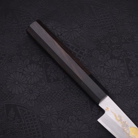 Koyanagi White Steel #2 Kasumi Chokin Luck Cloud Buffalo Ebony Handle 110mm-[Musashi]-[Japanese-Kitchen-Knives]