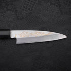 Koyanagi White Steel #2 Kasumi Chokin Nami Buffalo Ebony Handle 110mm-[Musashi]-[Japanese-Kitchen-Knives]