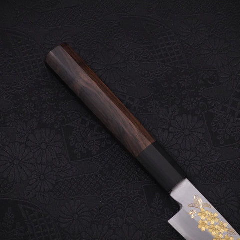 Koyanagi White Steel #2 Kasumi Chokin Sakura Buffalo Ebony Handle 110mm-[Musashi]-[Japanese-Kitchen-Knives]