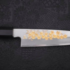 Koyanagi White Steel #2 Kasumi Chokin Sakura Buffalo Ebony Handle 135mm-[Musashi]-[Japanese-Kitchen-Knives]
