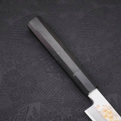 Koyanagi White Steel #2 Kasumi Chokin Sakura Buffalo Ebony Handle 135mm-[Musashi]-[Japanese-Kitchen-Knives]
