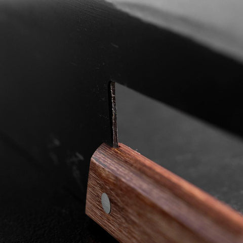 Menkiri (Noodle Knife) Blue Steel #2 Kurouchi Western Brown Handle 330mm-[Musashi]-[Japanese-Kitchen-Knives]