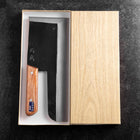 Menkiri (Noodle Knife) Blue Steel #2 Kurouchi Western Brown Handle 330mm-[Musashi]-[Japanese-Kitchen-Knives]